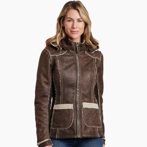Kuhl Women's Dani Sherpa Hooded Softshell Jacket - Brown size Medium